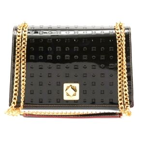 ARCADIA - Black Made in Italy Patent Leather Flap Over Crossbody Handbag